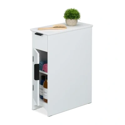Afbeelding van niskast 61,5 x 21 46 cm lade 2 vakken badkamer keuken wit