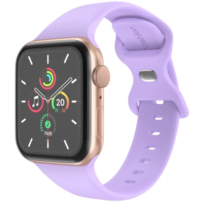 Afbeelding van imoshion Siliconen⁺ bandje Geschikt voor Apple Watch 1, 2, 3, 4, 5, 6, 7, 8, 9, 10, SE, Ultra (2) 44/45/46/49 mm Lila M/L