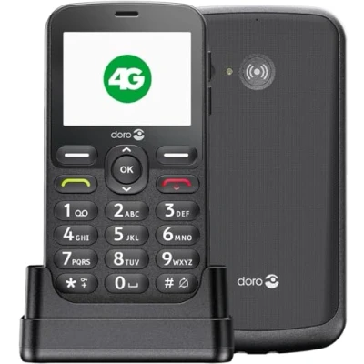 Afbeelding van Doro 1880 4G mobiele telefoon ontgrendeld senioren sprekende digitale toetsen helder geluid camera bluetooth hulpknop basistelefoon zonder internet en oplader (zwart)