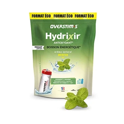 Image de OVERSTIM.s Boisson Hydrixir Antioxydant énergétiquepour le sport Electrolytes (sodium,magnésium) Vitamines (B1,B6,C,E) Réduction de la fatigue (Menthe, 3 kg)