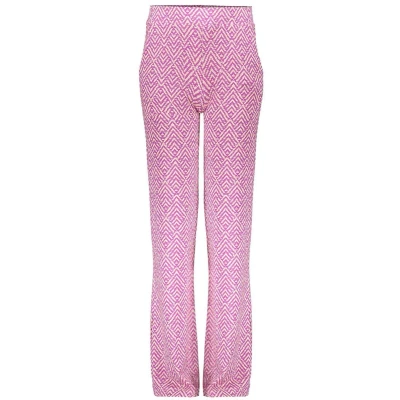 Afbeelding van Geisha zomer broek meisjes wide AOP cassis / off white