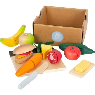 Afbeelding van Small Foot Lunchbox met snijdbare houten groente en fruit