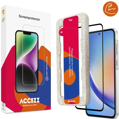 Afbeelding van Accezz Screenprotector Geschikt voor Samsung Galaxy A55 / A35 Triple Strong Full Cover Glass met bio applicator