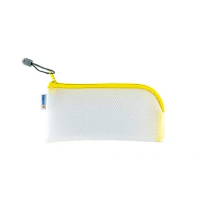 Afbeelding van HERMA 20005 reisetui, 23 x 11 cm, kleine transparante tas met ritssluiting voor mobiele telefoon, oplaadkabel, cosmetica, potloden, sleutels, toilettas, geel