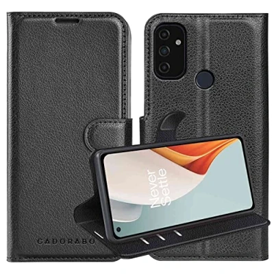 Afbeelding van Cadorabo Hoesje geschikt voor OnePlus Nord N100 in PHANTOM ZWART Beschermhoes met magnetische sluiting, standfunctie en kaartvakje Book Case Cover Etui