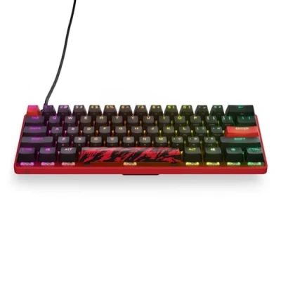 Afbeelding van SteelSeries Apex 9 Mini FaZeClan Edition HotSwap optisch toetsenbord compact formaat 60% verwisselbare optische schakelaars aangepaste RGB PBT keycaps Amerikaanse QWERTY