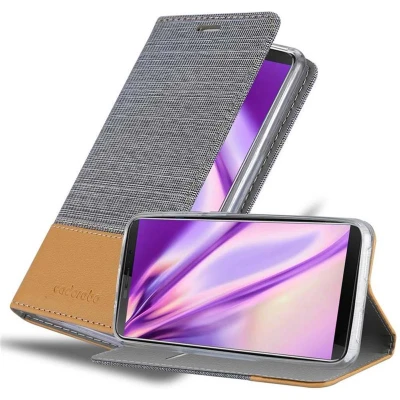 Afbeelding van Cadorabo Hoesje geschikt voor Cubot J3 in LICHTGRIJS BRUIN Beschermhoes met magnetische sluiting, standfunctie en kaartvakje Book Case Cover Etui