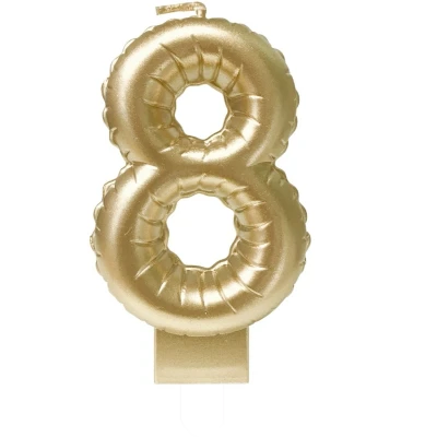 Afbeelding van Foil balloon candle gold 8