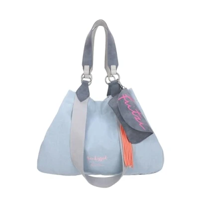 Afbeelding van Fritzi aus Preussen Izzy Medium Denim Washed Blue Boodschappentas voor dames, blauw, één maat
