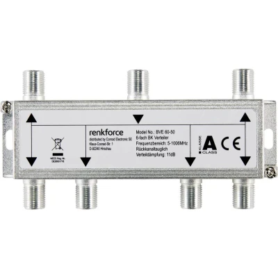 Afbeelding van Renkforce Kabel TV verdeler 6 voudig 5 1006 MHz