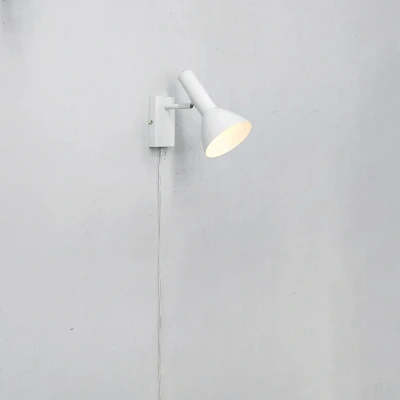 Afbeelding van Wandlamp Metro, wit, met kabel en stekker