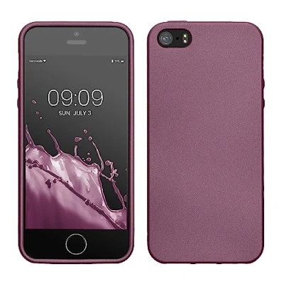 Afbeelding van kwmobile telefoonhoesje geschikt voor Apple iPhone SE (1.Gen 2016) / 5 5S Hoesje smartphone Back cover in metallic lila