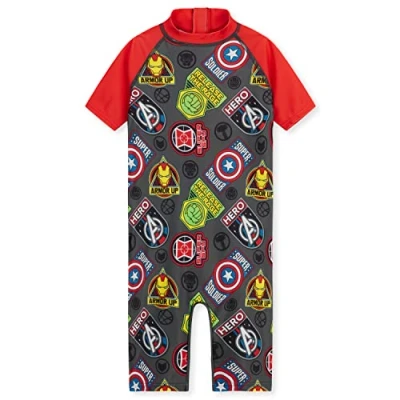 Afbeelding van Marvel Badpak voor jongens, Rood Grijs Avengers