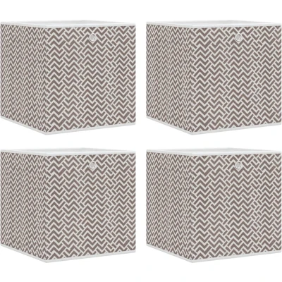Afbeelding van vidaXL Opbergboxen 4 st inklapbaar 32x32x32 cm ongeweven stof bruin