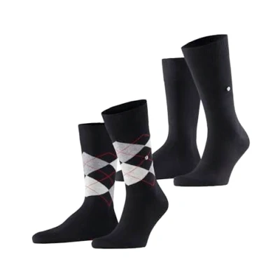 Image de Burlington Everyday Mix 2 Pack M SO coton motif fantaisie lot de paires, Chaussettes Homme, Noir (Black 3000), 40 46