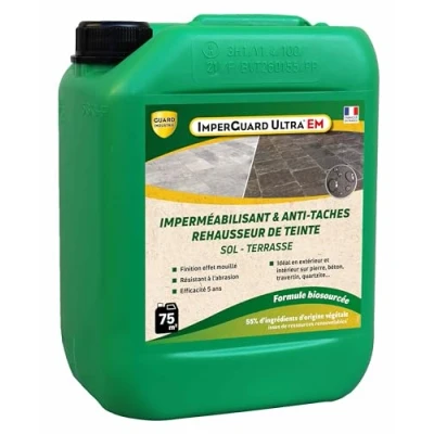 Afbeelding van ImperGuard Ultra EM nat effect waterafstotende impregnering, olieafstotend, zonder oplosmiddel, stimuleert kleur bescherming tegen water en vlekken Frans jerrycan behandeld 75 m² effectief
