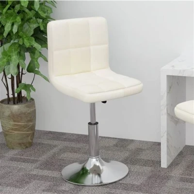 Image de vidaXL Tabouret de bar pivotant Crème Tissu334201