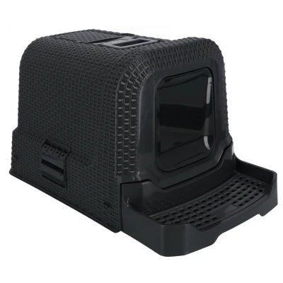 Afbeelding van Adori Kattentoilet Rattan 69x42x41 cm Kattenbak Antraciet