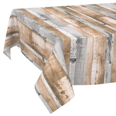 Afbeelding van afwasbaar tafelzeil, tafelkleed/hout, grijsbruin, 100 x 140 cm