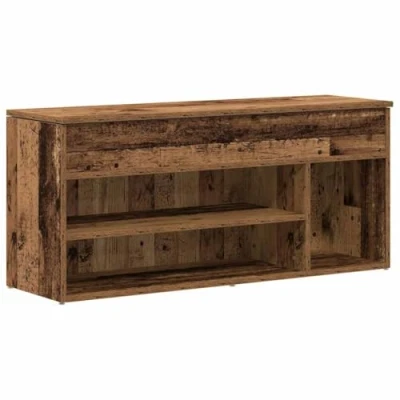 Image de vidaXL Banc à chaussures vieux bois 102x30,5x45 cm d&#039;ingénierie859143