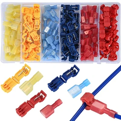 Afbeelding van Vwoqiy Set van 120 aftakconnectoren (60 T + 60 snelstekkers), kabelconnectoren, 0,5 tot 4 mm² snelkoppelingen (drie kleuren 120)
