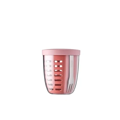 Image de Mepal Panier à Fruits et Légumes Ellipse Idéal pour les en Déplacement Boîte avec Fourchette Passoire 600 ml Vivid Mauve
