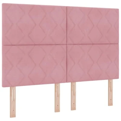 Afbeelding van vidaXL Roze Diamantblok Ontwerp Hoofdbord 160 cm Fluweel