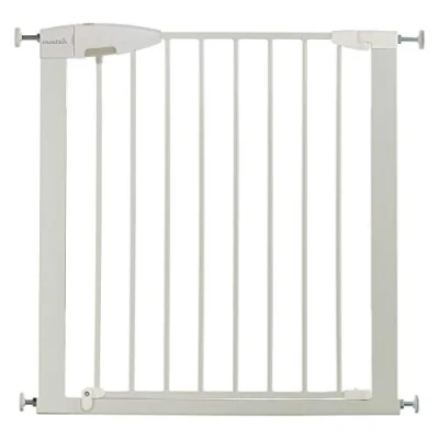 Image de Munchkin Barrière d’Escalier Easy Loc, de Sécurité pour Enfants et Animaux, à Pression Extra Large Portes Escaliers, Installation Facile Sans Perçage, 73 79 cm, Blanche