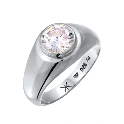 Afbeelding van Kuzzoi 925 sterling zilveren Zirkonia ring voor heren, zegelring met steen, maat 60 66, 0608312924, 62, edelsteen,
