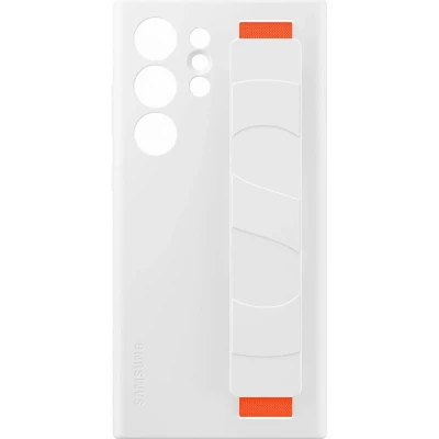 Afbeelding van Samsung Siliconen Back Cover met Band Wit Galaxy S23 Ultra