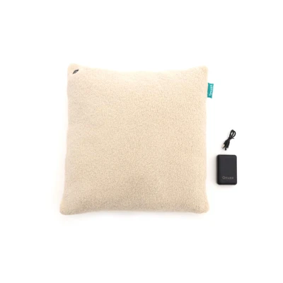 Afbeelding van Qnuss warmtekussen Elektrische kussen Energiebesparend &amp; Duurzaam Draadloos Infraroodwarmte Teddy Bouclé 45x45 Elektrisch Powerbank Universeel