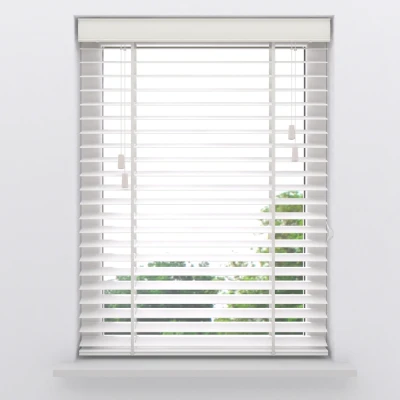Afbeelding van Radeco® Bamboe Houten Jaloezie Easy Natural 50 mm White 200 x 175 cm Maten van t/m 250 breed