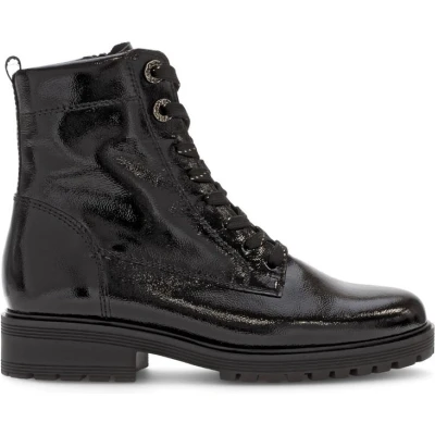 Afbeelding van Gabor Enkellaarsjes met plateauzool, Dames, Maat: 36, Schwarz mic gold Leer