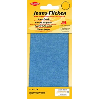 Afbeelding van Kleiber + Co.GmbH 2 stuks denim patches polyester blauw 15 x 17 cm