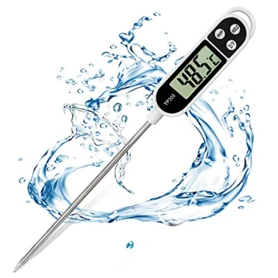 Afbeelding van Vinmooog Keukenthermometer, keukenaccessoires, kookthermometer, sonde keuken, grillthermometer, 5 seconden LCD scherm, thermometer voor gebak, BBQ, vlees, melk (normale versie)