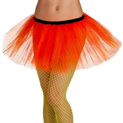Afbeelding van Boland Tutu neon oranje Volwassenen Danser/danseres 80&#039;s &amp; 90&#039;s Disco Koningsdag Holland Supporter