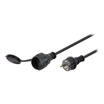 Image de goobay Câble d&#039;alimentation CEE 7/4 (R) bouchon de protection pour (P) 230 V 16 A 25 m noir