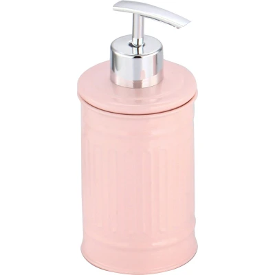 Afbeelding van MSV Zeeppompje/dispenser Industrial metaal lichtroze/zilver 7.5 x 17 cm 250 ml