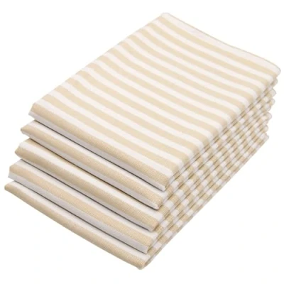 Afbeelding van ZOLLNER set van 5 gestreepte theedoeken, 50x70 cm, rood wit gestreept