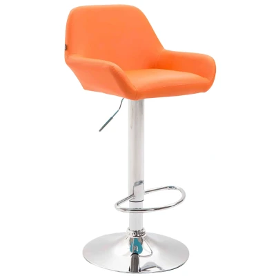 Afbeelding van Barkruk Mysen Kunstleer Chrome frame Oranje