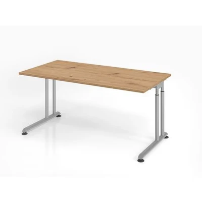 Afbeelding van ZENO 16 S Bureau 160 x 80 Tafelhoogte I In hoogte verstelbaar Essen Eik/Zilver