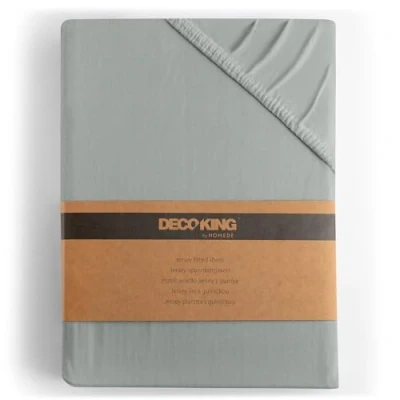 Afbeelding van DecoKing Hoeslaken 140 x 200 cm, 160 100% gekamd katoen, grijs, staal, voor boxspringbed, amber