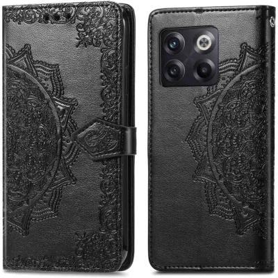 Afbeelding van iMoshion Hoesje Geschikt voor OnePlus 10T Met Pasjeshouder Mandala Bookcase Zwart