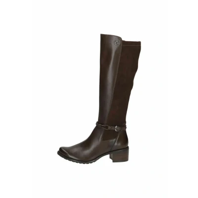 Afbeelding van Caprice Elegante Laarzen, Dames, Maat: 40.5, Dk brown comb Leer en textiel