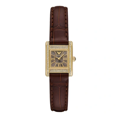 Afbeelding van Emporio Armani Dames horloge goudkleurig met band