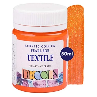 Afbeelding van Decola — Textielverf Oranje Glitter 50ML met hoog pigmentgehalte Gemaakt door Nevskaya Palitra