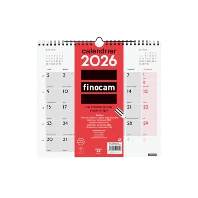 Afbeelding van Finocam Wandkalender 2026, 1 maand per pagina, januari december 2026 (12 maanden) kalender om op te schrijven maandplanner neutraal Nederlands