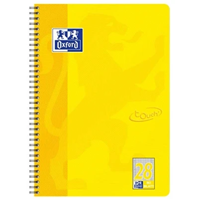 Afbeelding van Oxford Touch Collegeblok A4 geruit, met dubbele rand, 80 vellen, geel