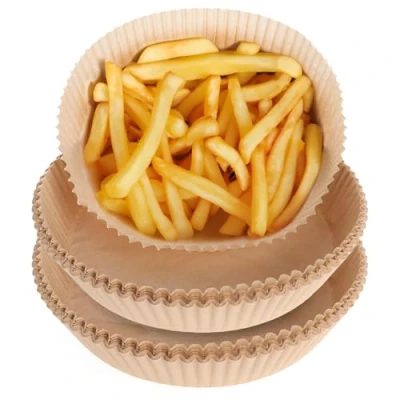 Afbeelding van COM FOUR® 100 x bakpapier voor heteluchtfriteuse Airfryer Ø 20 cm inzetstukken van anti aanbaklaag en oven (100 stuks)