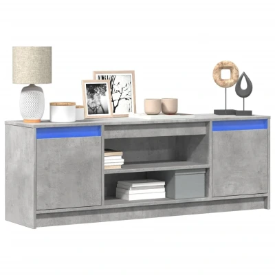 Afbeelding van vidaXL Tv meubel met LED 139,5x34x50 cm bewerkt hout betongrijs